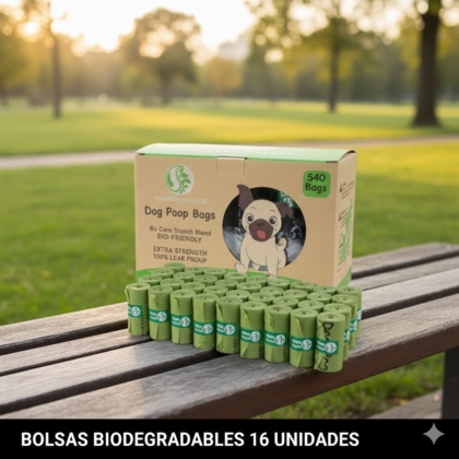 BOLSAS HIGIENICAS BIODEGRADABLES 16 ROLLOS