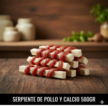 SERPIENTES DE POLLO Y CALCIO 500GR