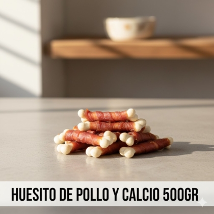 HUESITO DE POLLO Y CALCIO 500GR
